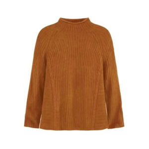 New Adyson Parker Pullover Sweater Mock Neck Copper Brown Rayon Blend XS